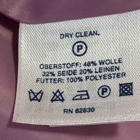 Lands End Womens Wool Silk Linen Blazer Size 10 Purple Classic Preppy Tailored - Picture 5 of 8